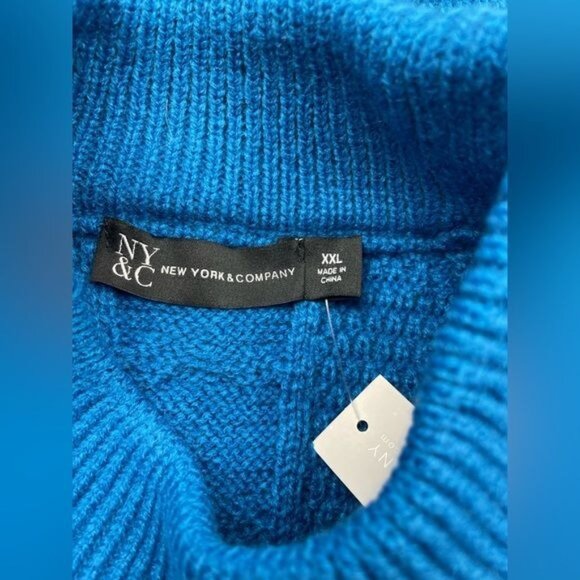 NEW YORK & COMPANY CABLE-KNIT MOCK NECK PULLOVER SWEATER XXL - Picture 8 of 11